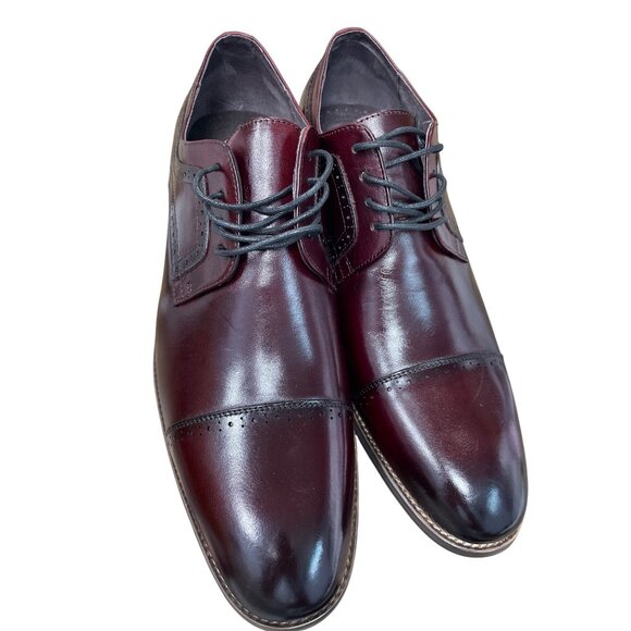 Stacy Adams Mens Burgundy Leather Oxford Dress Shoes Size 14W SKU 9780 main image 5